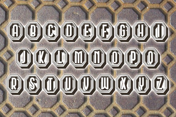 Octagon Font PNG with transparent background - Preview 1