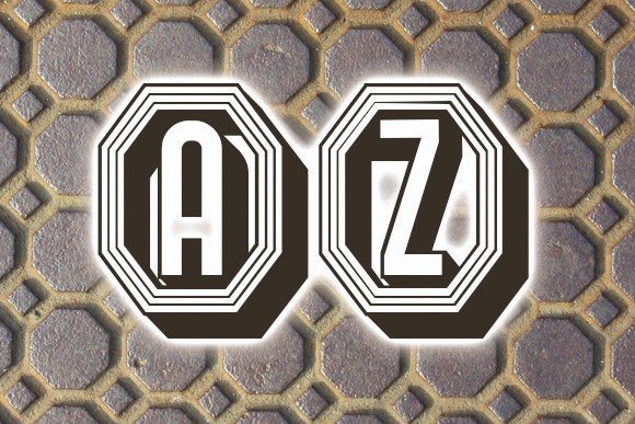 Octagon Font PNG with transparent background - Preview 2