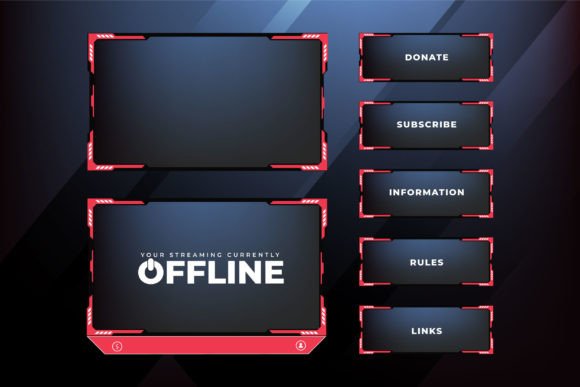 Online Gaming Broadcast Panel Vector