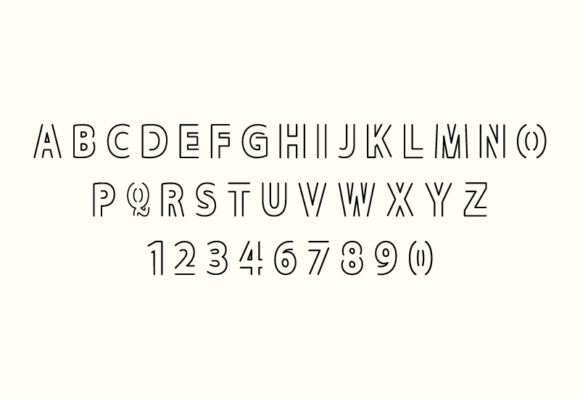 Outline Professional Font PNG with transparent background - Preview 1