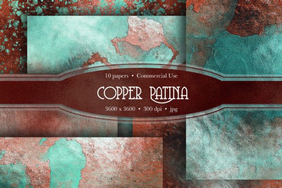 Copper Texture Patina Digital Paper