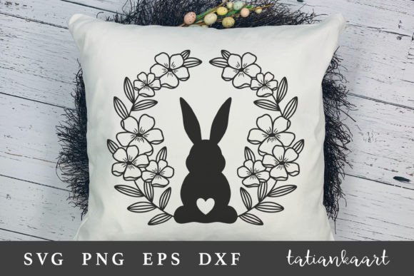 Easter Bunny Svg|Easter Floral Wreath Sv Graphic by tatiankaart ...