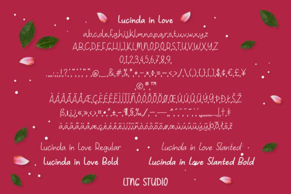 Lucinda in Love Font PNG with transparent background - Preview 2