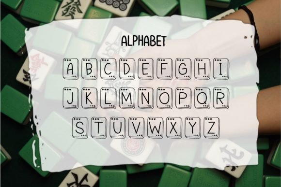 Mahjong Font PNG with transparent background - Preview 1