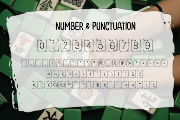 Mahjong Font PNG with transparent background - Preview 2