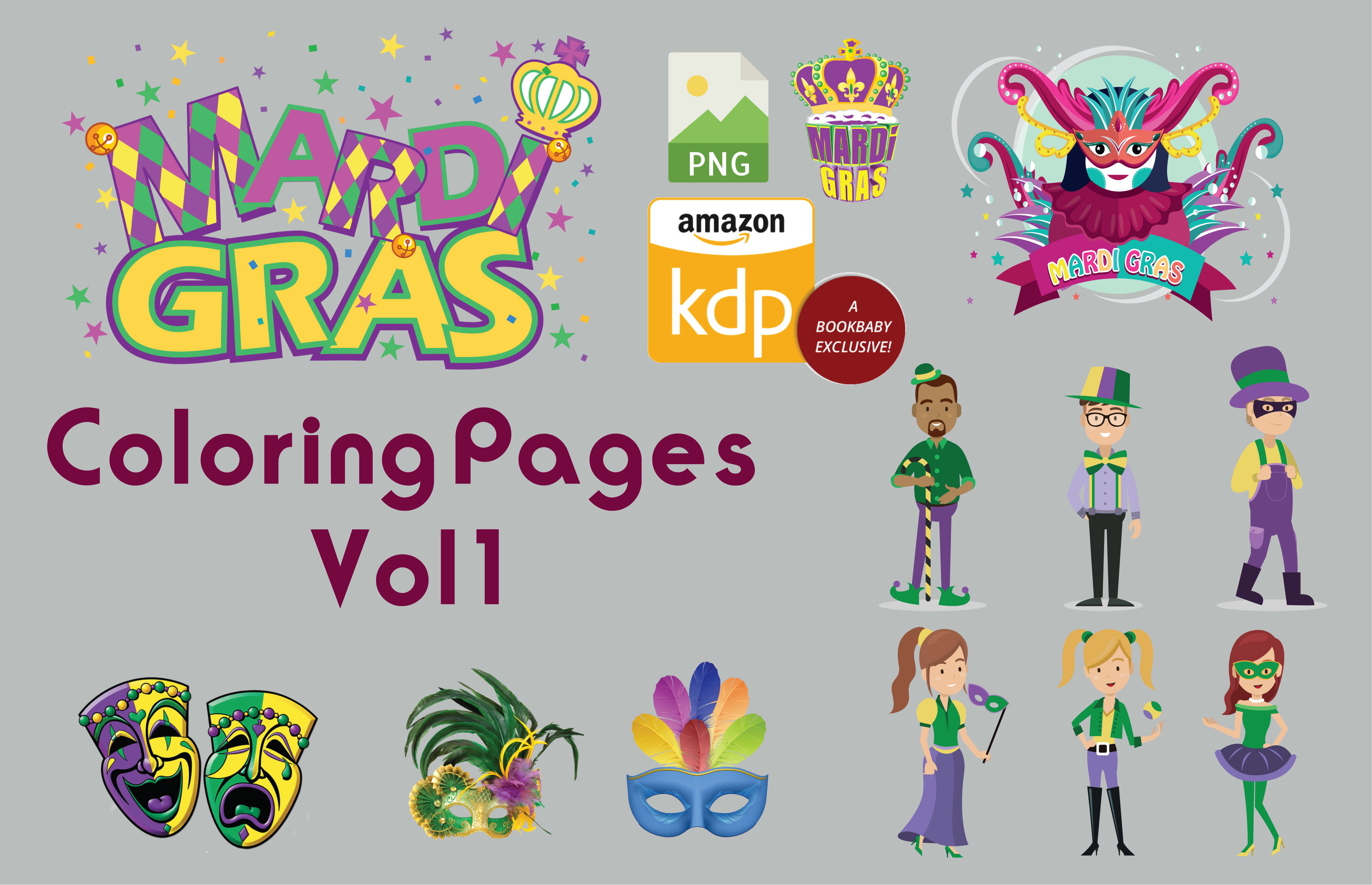 Mardi Gras Coloring Page Vol 1 Graphic by edden344 · Creative Fabrica