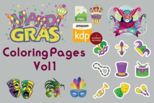 Mardi Gras Coloring Page Vol 2 Graphic by edden344 · Creative Fabrica
