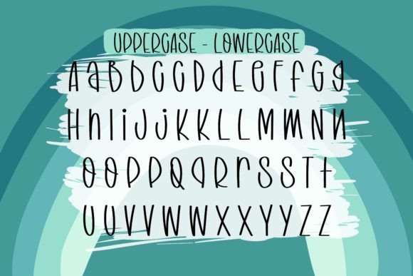Mint Rainbow Font PNG with transparent background - Preview 2