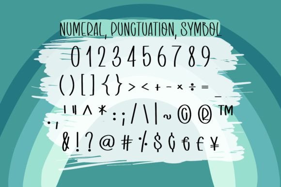 Mint Rainbow Font PNG with transparent background - Preview 3