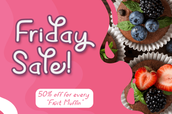 Pinky Muffin Font PNG with transparent background - Preview 1