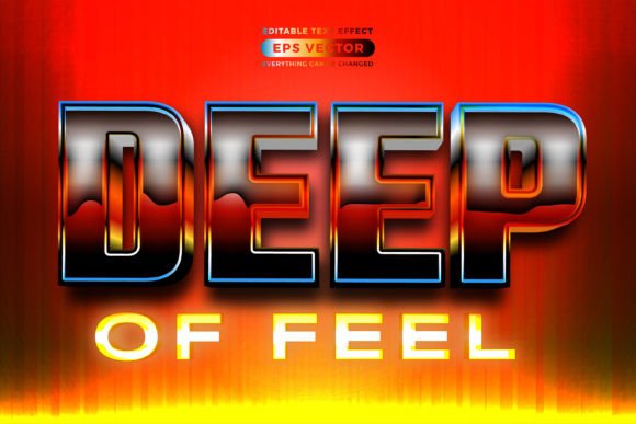 Retro Text Effect Deep of Feel Futurist