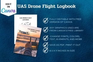UAS Drone Flight Logbook Canva Template Graphic by Adalin Digital ...