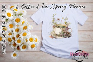 Watercolor Coffee & Tea Spring Flowers Graphic by BbowDesign · Creative ...