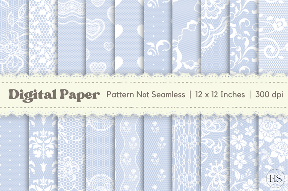 20 Shabby Chic Blue Lace Digital Paper Graphic Patterns By Heyv Studio