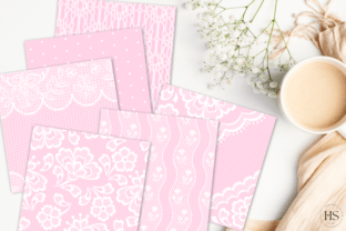 20 Shabby Chic Pink Lace Digital Paper Graphic by Heyv Studio ...