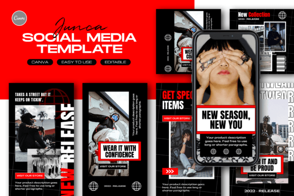 Junca Hype Fashion Instagram Template Graphics