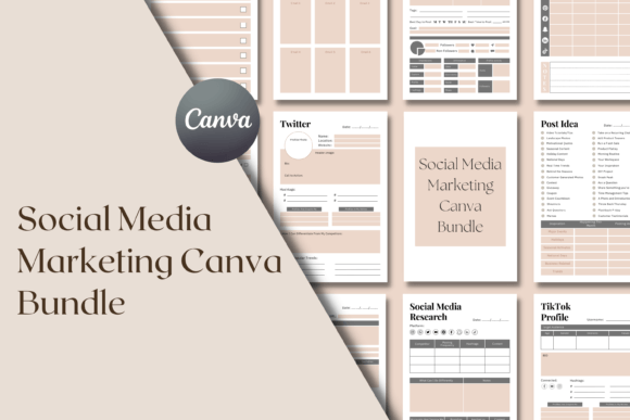 Preview of Social Media Marketing Canva Bundle marketing presentation template