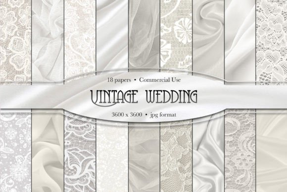 Vintage Wedding Lace and Satin Paper