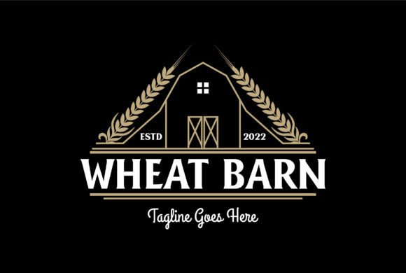 Vintage Wheat Grain Rice Barn for Bakery