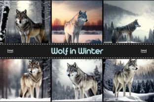 Wolf in Winter Background #2 Graphic by lionalstudio · Creative Fabrica