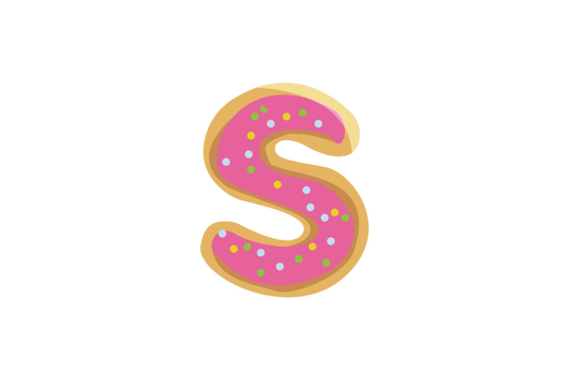 Donut Icon Alphabet Letter S Clipart Graphic by Goodtimeartsy