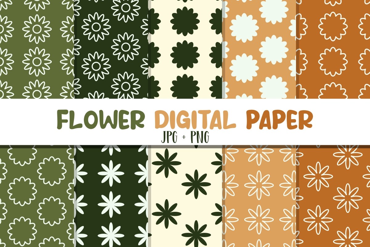 Flower Digital Paper V2 Graphic by Pian45 · Creative Fabrica