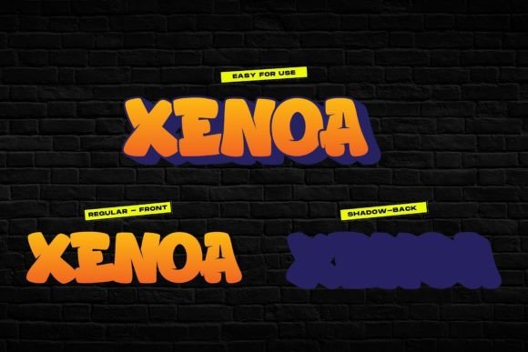 Graffiti Xenoa Font PNG with transparent background - Preview 2