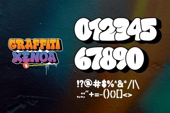 Graffiti Xenoa Font PNG with transparent background - Preview 4