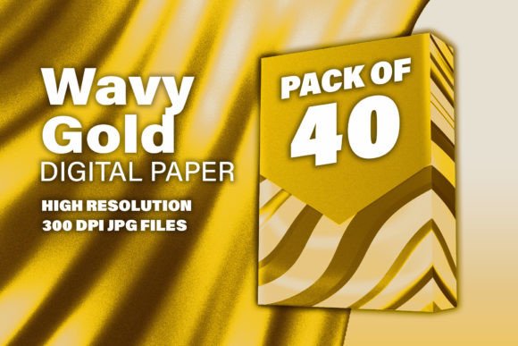 Metal Digital Paper Wavy Gold Graphic by Gadeo design · Creative Fabrica