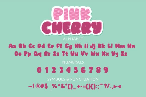 Pink Cherry Font PNG with transparent background - Preview 1