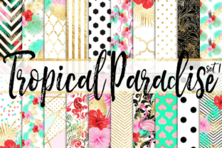Tropical Summer Flowers Digital Paper Graphic by ItGirlDigital ...