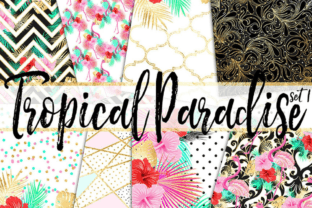Tropical Summer Flowers Digital Paper Graphic by ItGirlDigital ...