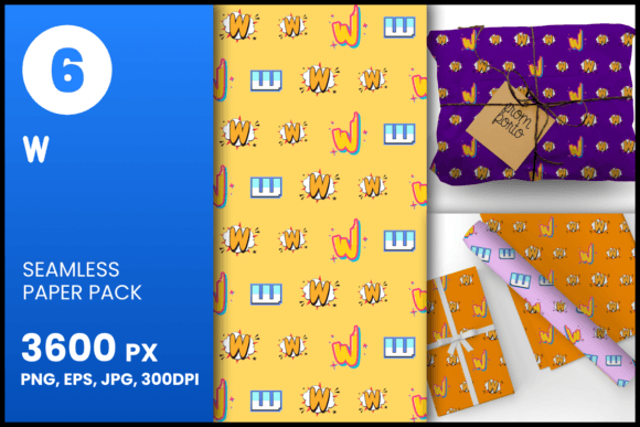 W Seamless Patterns Graphic by fromporto · Creative Fabrica