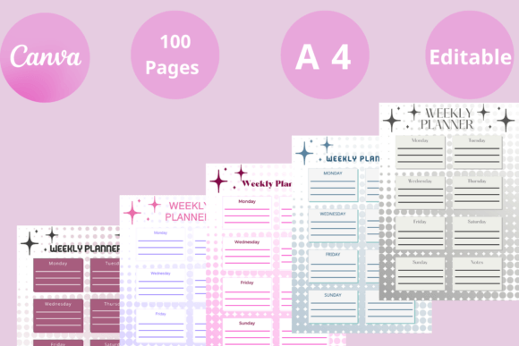 Best Simple Weekly Planner Freebie Graphic by M S for Digital Products ...