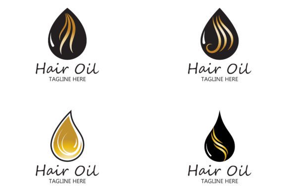 Hair Oil Essential Logo with Drop Oil