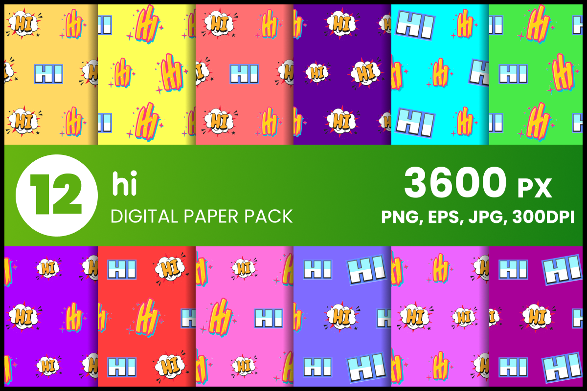 Hi Digital Paper Set Graphic by fromporto · Creative Fabrica