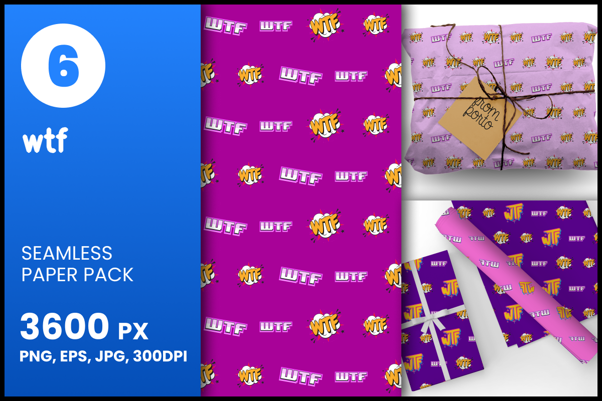 Wtf Seamless Patterns Graphic by fromporto · Creative Fabrica