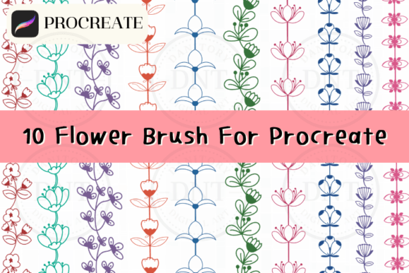 10 Flower Brushes for Procreate
