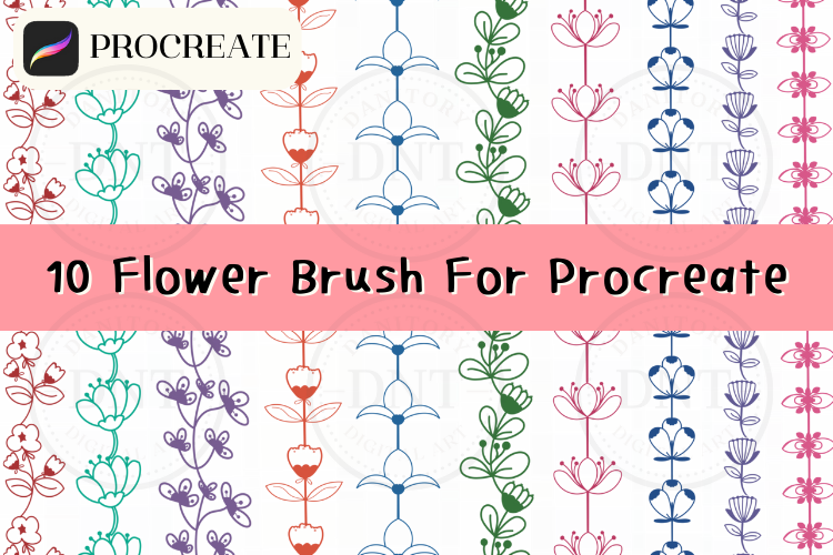 10 Flower Brushes for Procreate