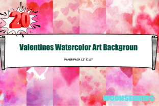 20 Valentines Watercolor Art Backgroun Png Kdp Digital Paper Graphic by ...