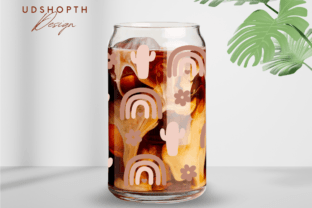 Boho Rainbow Catus Can Glass SVG Graphic by UDShopTHDesign · Creative ...