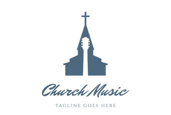 Church Chapel Silhouette with Guitar