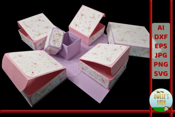 Exploding Box Set Gift boxes 3D SVG Craft By Owlie's Barn