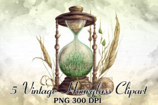 Vintage Hourglass Watercolor Clipart Graphic by Cat Lady · Creative Fabrica