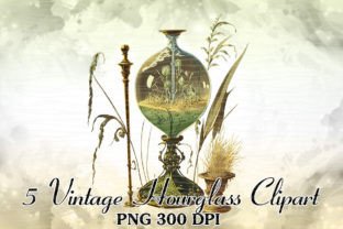 Vintage Hourglass Watercolor Clipart Graphic by Cat Lady · Creative Fabrica