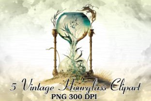 Vintage Hourglass Watercolor Clipart Graphic by Cat Lady · Creative Fabrica