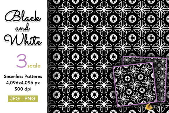 Black and White Patterns Set Grafik Papier-Muster Von Aeedzyarts888