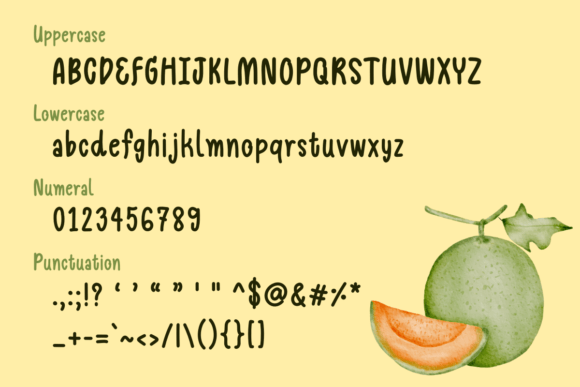 Juicy Melon Font PNG with transparent background - Preview 1