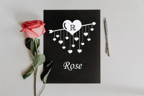 Love Heart Monogram Font PNG with transparent background - Preview 1