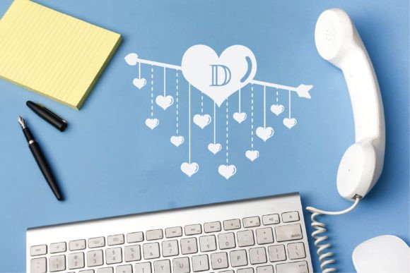 Love Heart Monogram Font PNG with transparent background - Preview 2